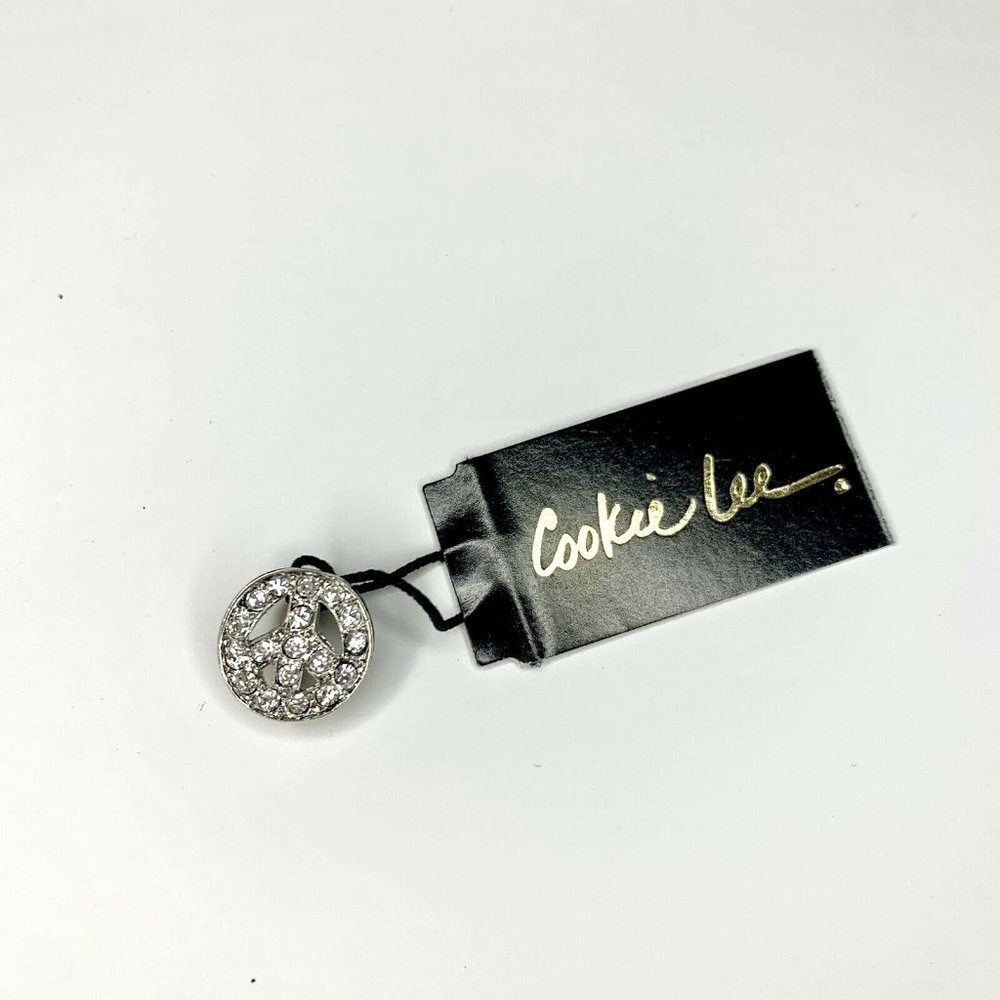NWT Cookie Lee Peace Sign Crystal Slide Charm